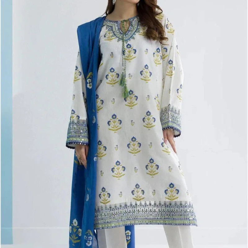 Embroidered Kurta Dupatta Trouser