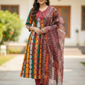 Premium Embroidered Cotton Gown Set